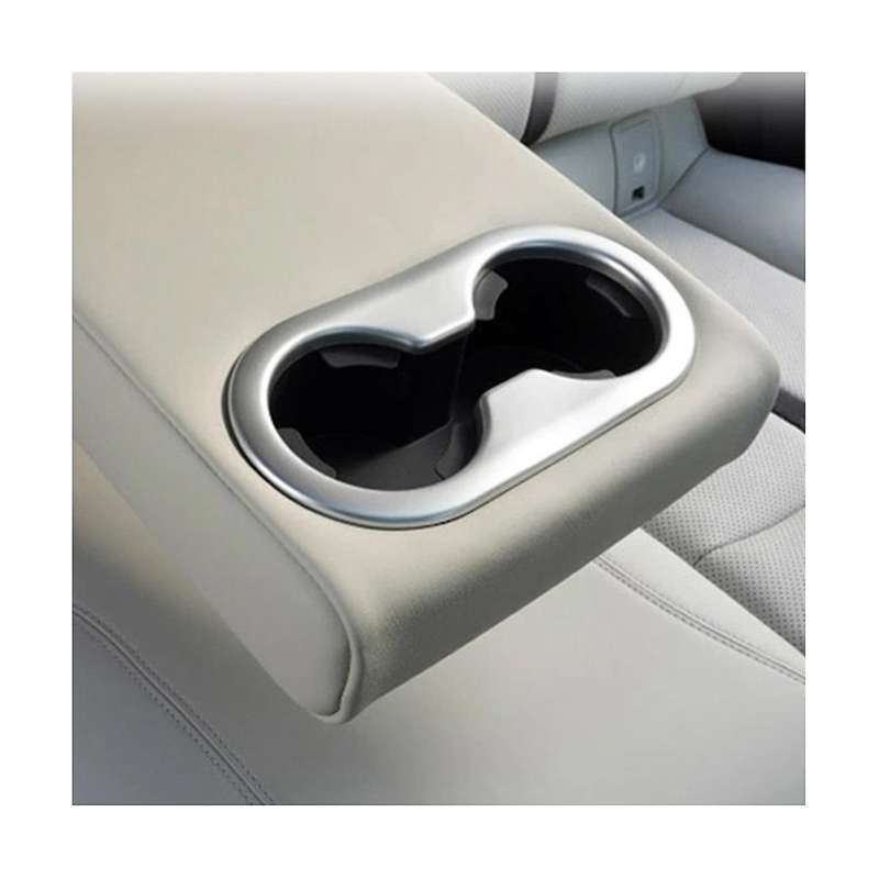 for -60 Cx60 2023 Rear Center Console Row Water Cup Holder Frame Cover Trim Car Accessories,silver