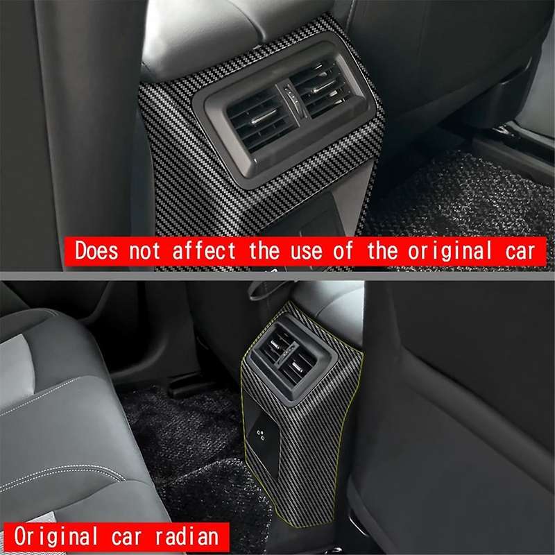 for -60 2022-2023 Rhd Car Rear Air Conditioner Vent Outlet Frame Anti-kick Panel Cover Trim Abs Carb