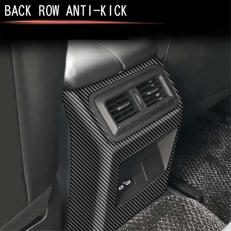 for -60 2022-2023 Rhd Car Rear Air Conditioner Vent Outlet Frame Anti-kick Panel Cover Trim Abs Carb