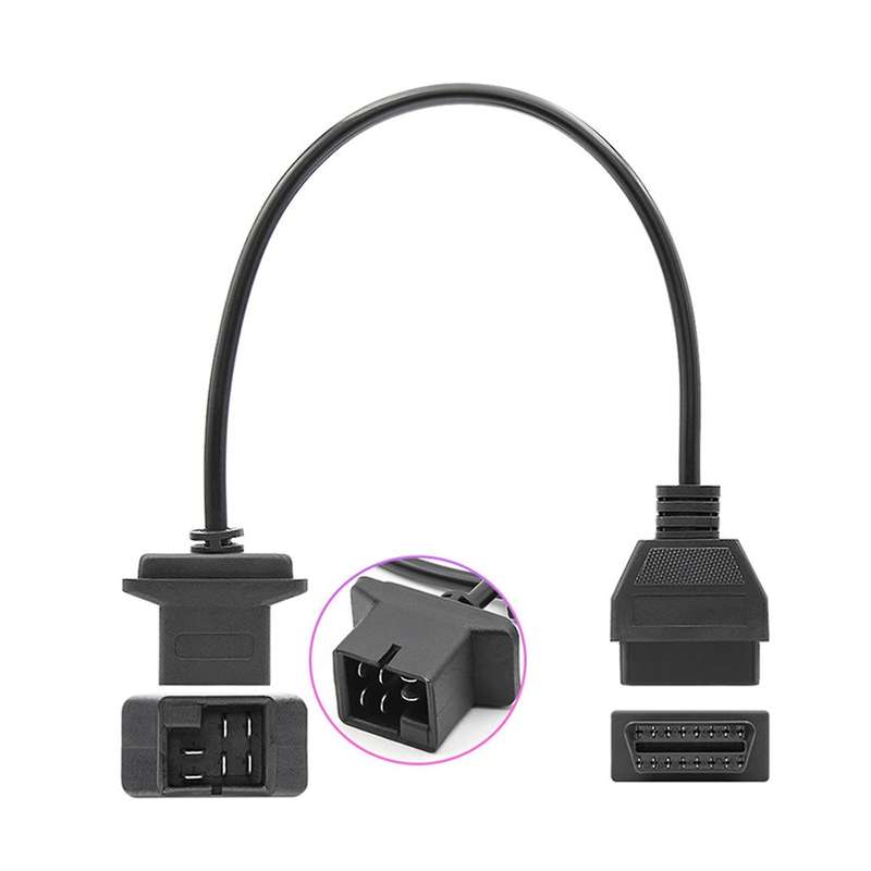 for 6Pin to 16Pin Cable OBD II Diagnostic Interface 6Pin to OBD2 16 Pin Adapter Works for Auto Car V