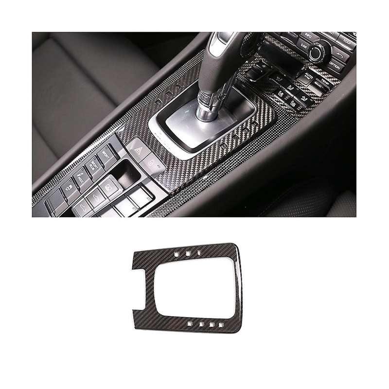 for 718 2012-2019 Dry Carbon Fiber Center Control Gear Panel Cover Trim Sticker Decoration Car Acces