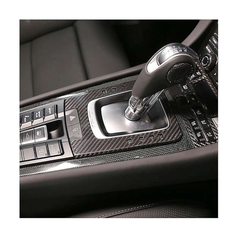 for 718 2012-2019 Dry Carbon Fiber Center Control Gear Panel Cover Trim Sticker Decoration Car Acces