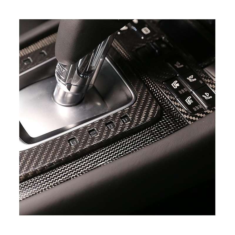 for 718 2012-2019 Dry Carbon Fiber Center Control Gear Panel Cover Trim Sticker Decoration Car Acces