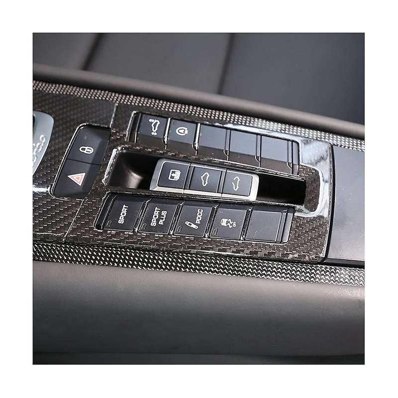 for 718 2012-2019 Dry Carbon Fiber Central Control Mode Switch Button Panel Trim Sticker Car Accesso