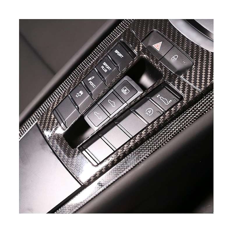 for 718 2012-2019 Dry Carbon Fiber Central Control Mode Switch Button Panel Trim Sticker Car Accesso