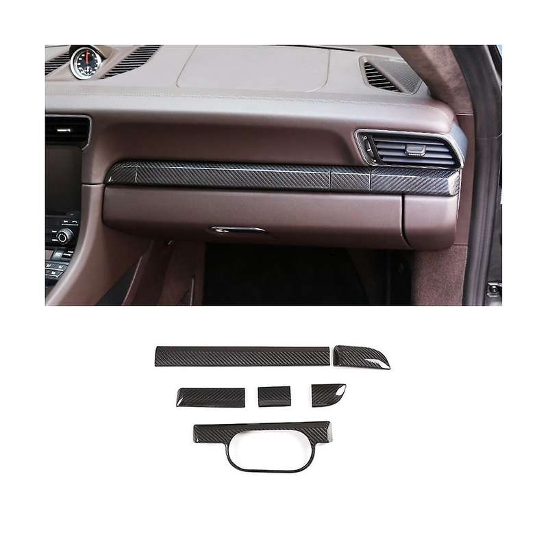 for 718 2011-2018 Dry Carbon Fiber Central Control Instrument Panel Trim Sticker Decoration Car Acce
