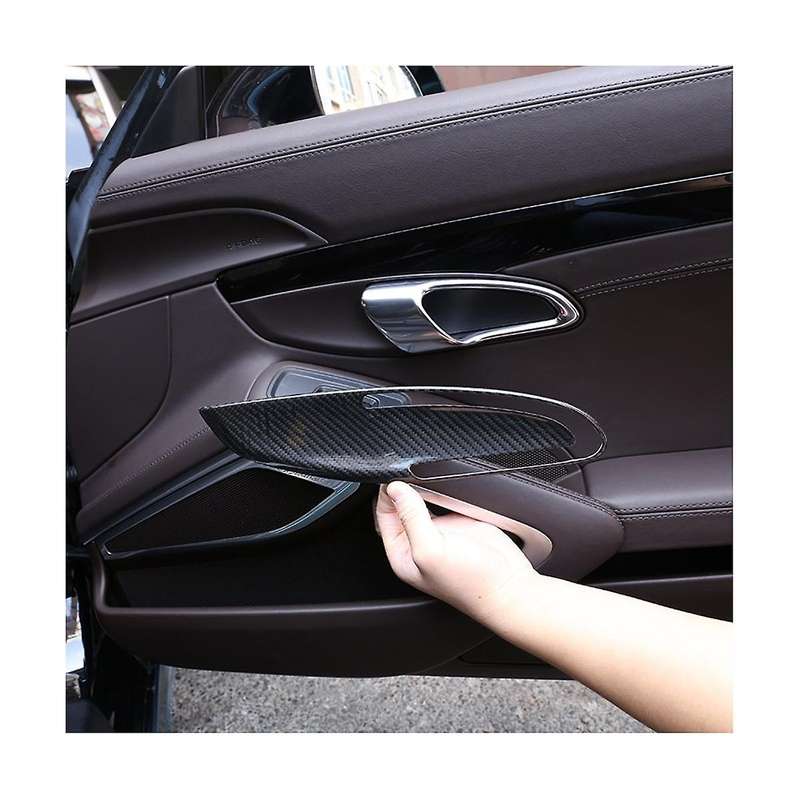 for 718 2012-2018 Dry Carbon Fiber Inner Door Handle Bowl Cover Trim Sticker Decoration Car Accessor