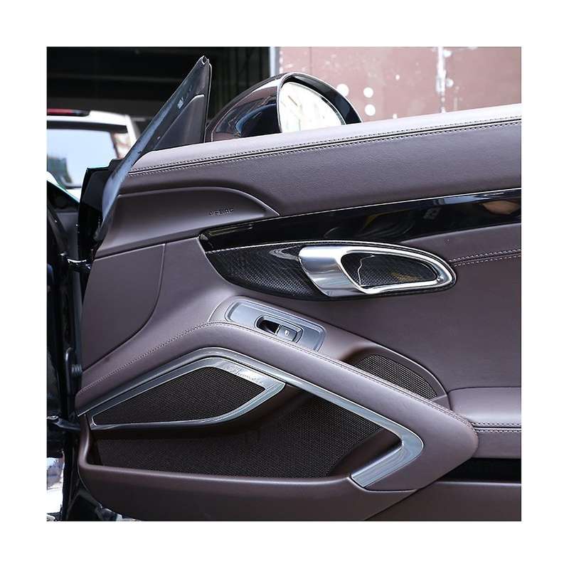 for 718 2012-2018 Dry Carbon Fiber Inner Door Handle Bowl Cover Trim Sticker Decoration Car Accessor