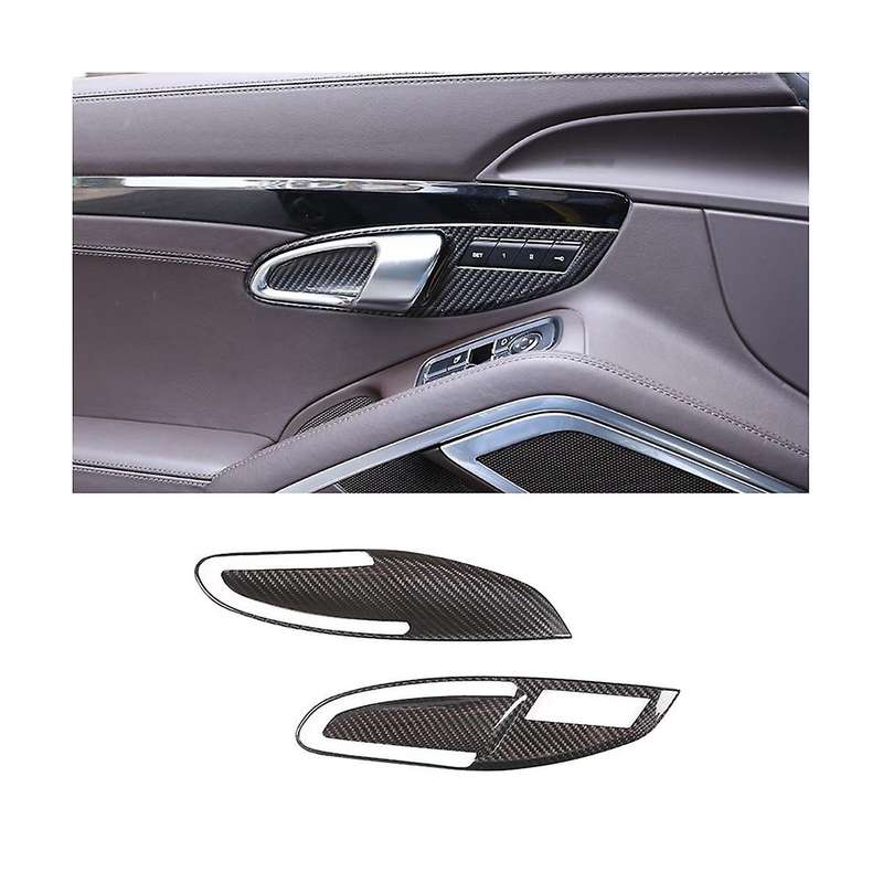 for 718 2012-2018 Dry Carbon Fiber Inner Door Handle Bowl Cover Trim Sticker Decoration Car Accessor