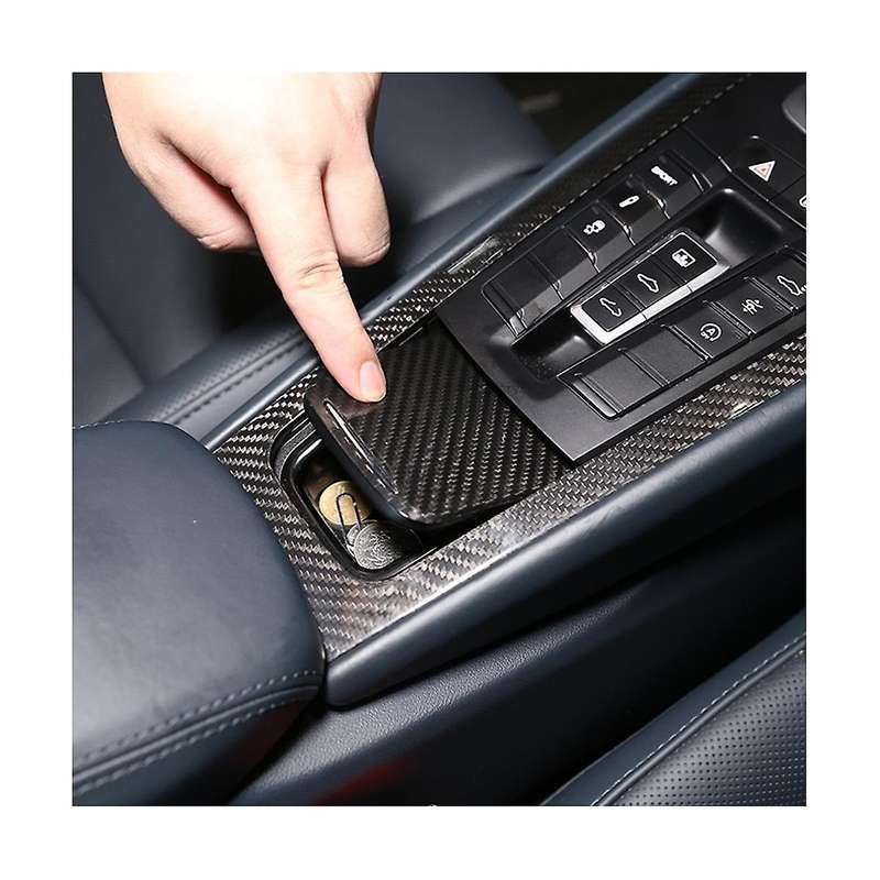 for 718 2012-2019 Dry Carbon Fiber Central Control Storage Box Cover Trim Sticker Decoration Car Ac