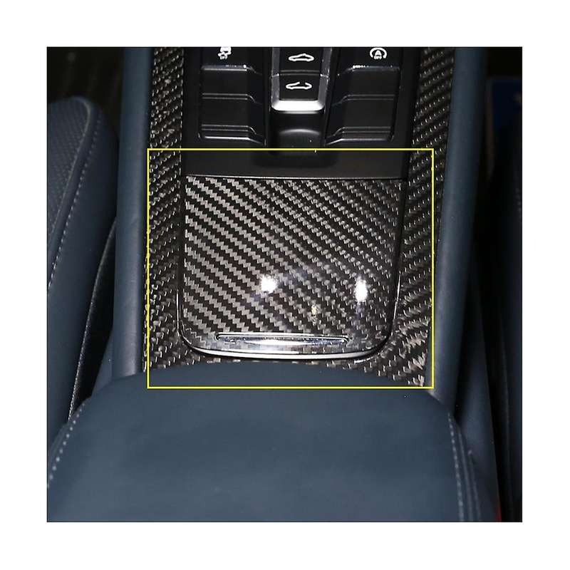 for 718 2012-2019 Dry Carbon Fiber Central Control Storage Box Cover Trim Sticker Decoration Car Ac