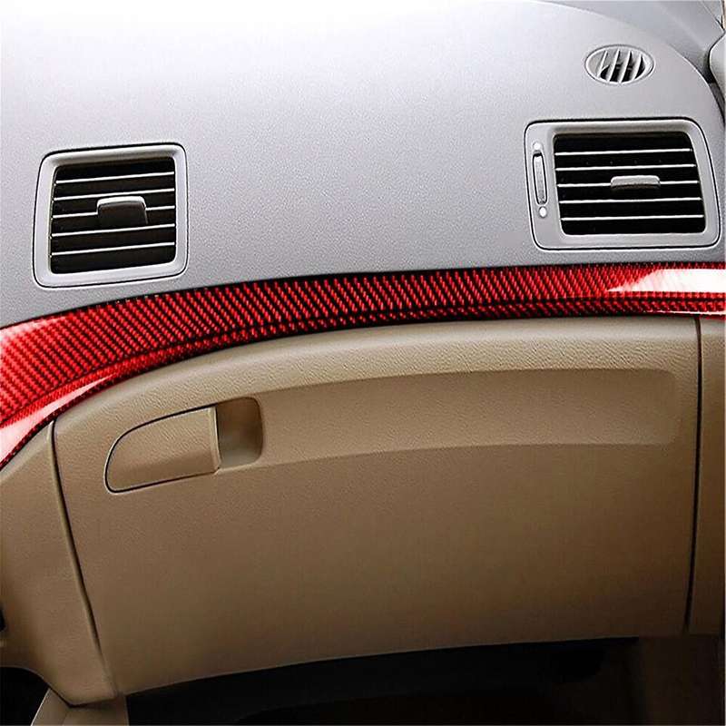 for 8Th Gen 2006-2011 Red Carbon Fiber Dashboard Instrument Strip Trim