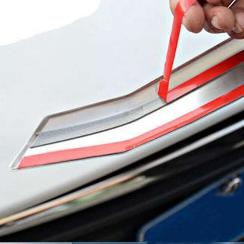 for -9 2016-2021 Chrome Rear Spoiler Wing Side Beveled Triple-cornered Window Cover Trim