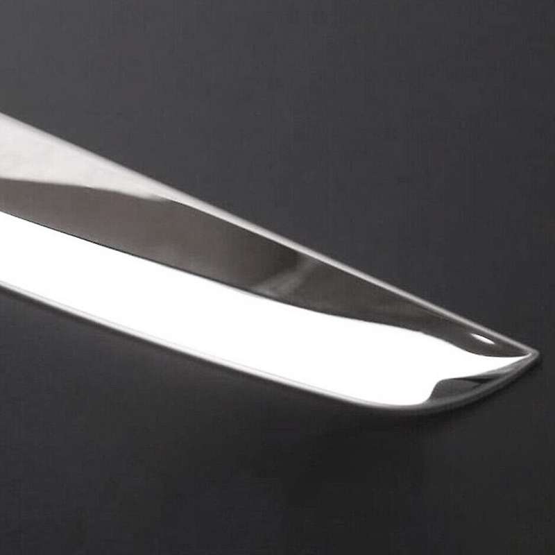 for -9 2016-2021 Chrome Rear Spoiler Wing Side Beveled Triple-cornered Window Cover Trim