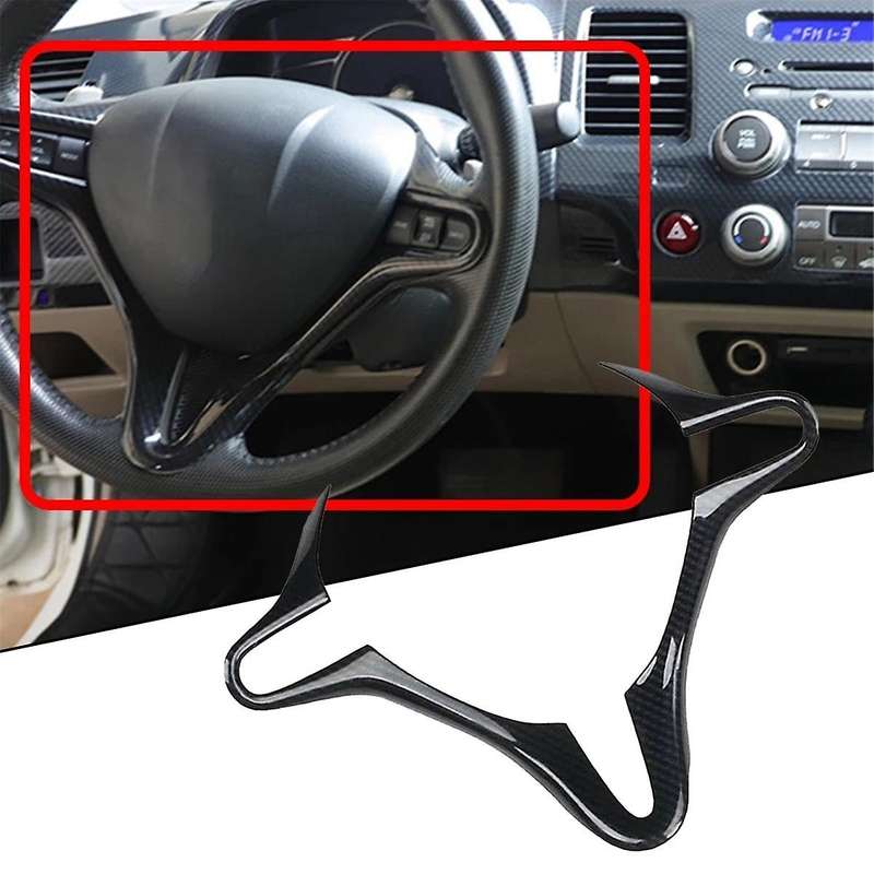 for 8th Generation 2006 2007 2008 2009 2010 2011 Carbon Fiber Inner Steering Wheel Cover Trim