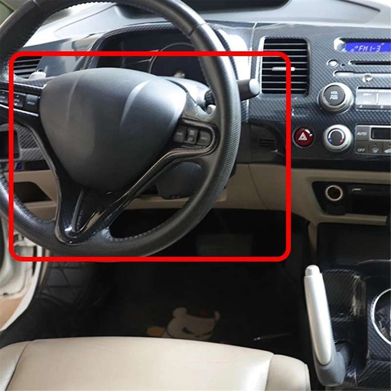for 8th Generation 2006 2007 2008 2009 2010 2011 Carbon Fiber Inner Steering Wheel Cover Trim