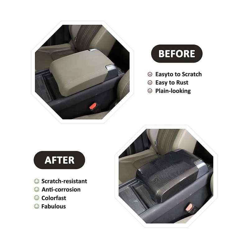 for 90 110 130 2020-2023 Car Center Console Armrest Box Cover Protective Trim (abs Carbon Fiber)