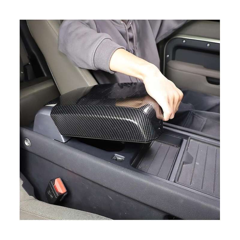 for 90 110 130 2020-2023 Car Center Console Armrest Box Cover Protective Trim (abs Carbon Fiber)