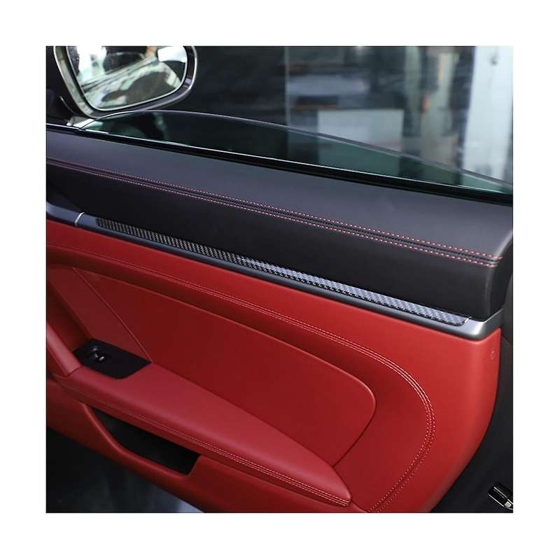 for 911 2019 2020 Dry Carbon Fiber Car Door Panel Sticker Strip Cover Decorative Interior Accessori