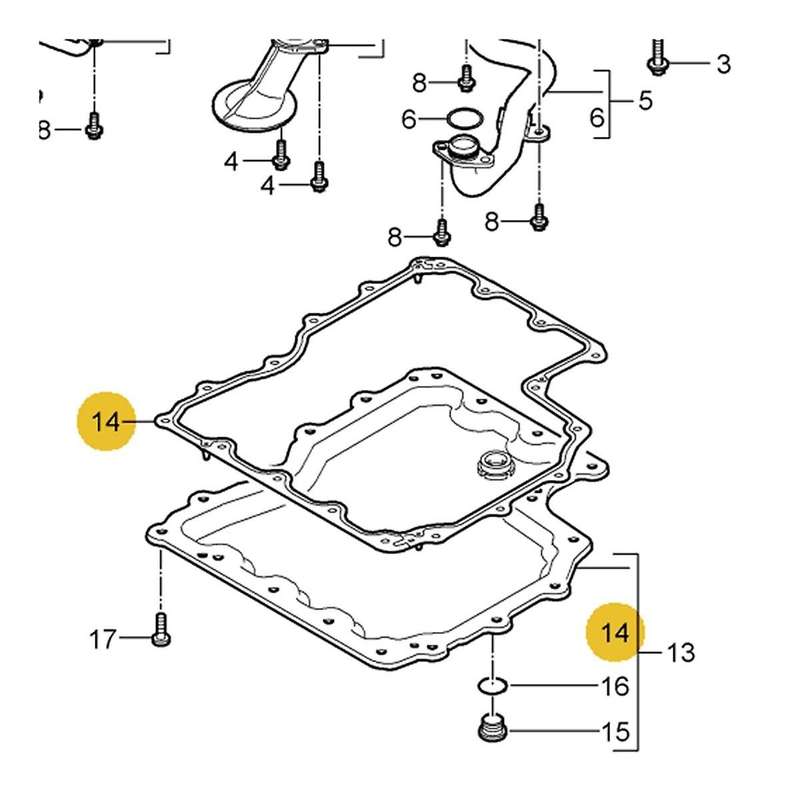 for 970 2011 Lower Oil Tube Seal Lower Oil Pan Gasket 94610727521