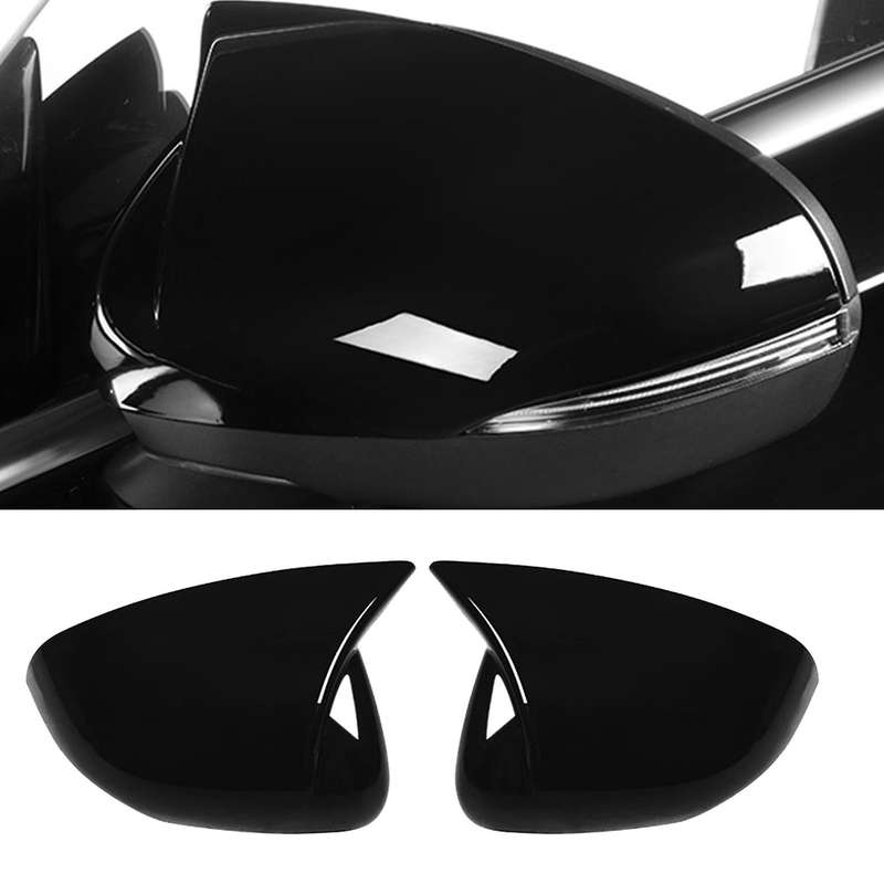 for A Class 2019 2020 CLA 2020 Glossy Black ABS Side Rear View Mirror Cover Trim Horned Style