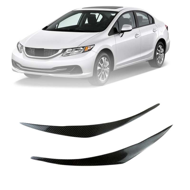 for 9Th 2012-2015 Carbon Fiber Headlights Eyebrows Sticker Decoration Trim