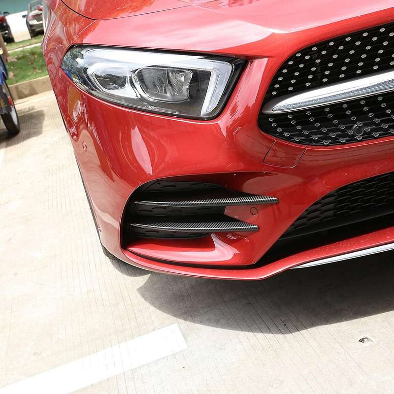 for A Class W177 A180 A200 2018-2020 Carbon Fiber ABS Front Fog Light Grille Bumper Trim Decorative