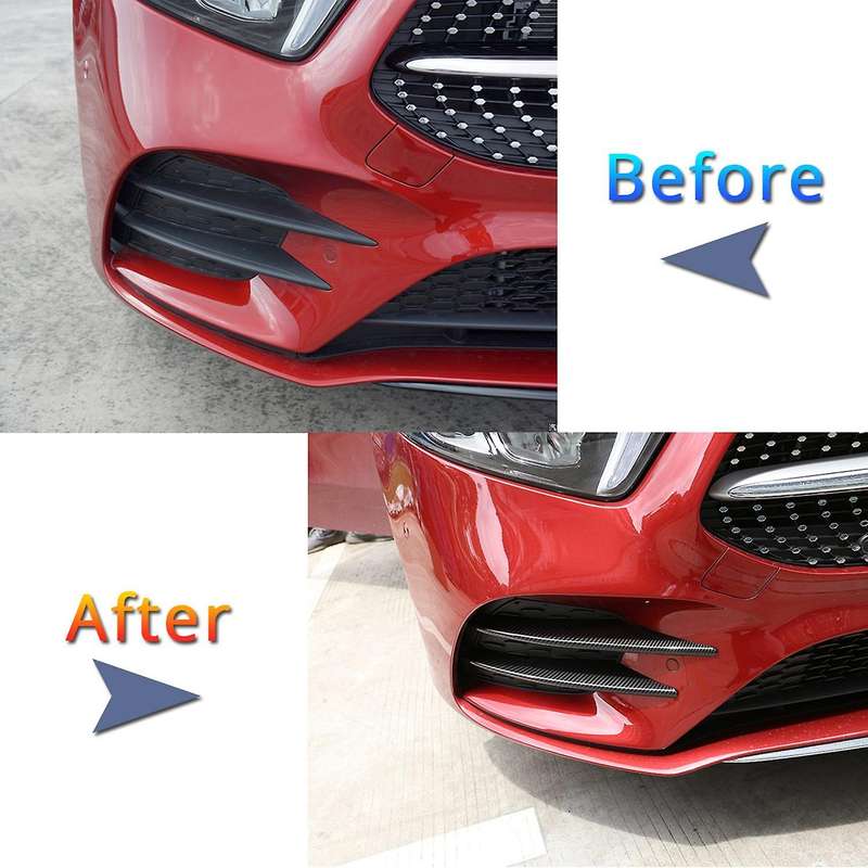 for A Class W177 A180 A200 2018-2020 Carbon Fiber ABS Front Fog Light Grille Bumper Trim Decorative