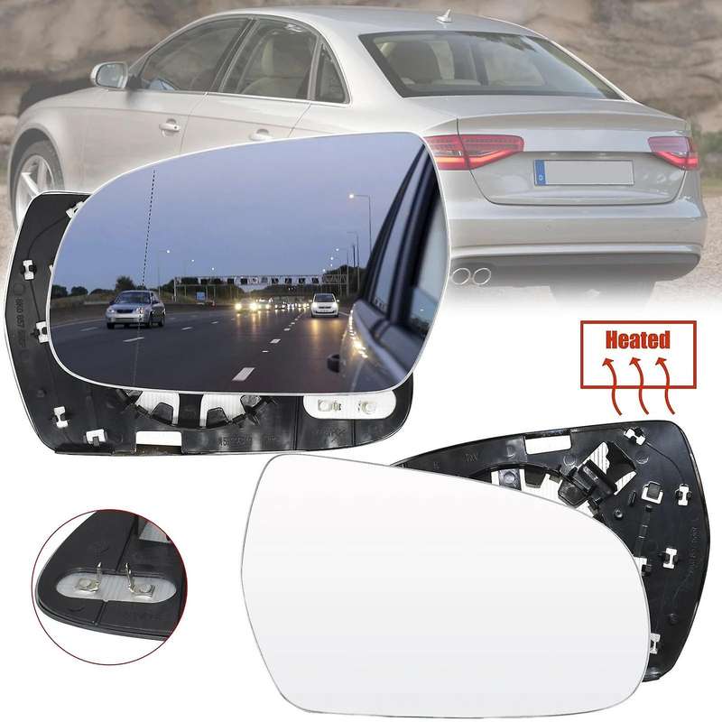 for  A3 A4 S4 A5 S5 2010-2017 Car Rearview Mirror Glass Heated Side Mirror Glass L+R