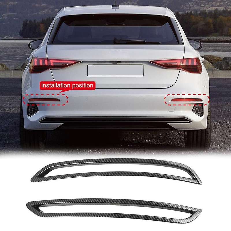 for  A3 8Y 2021 Carbon Fiber Rear Fog Light Lamp Foglight Cover Trim Decoration Frame
