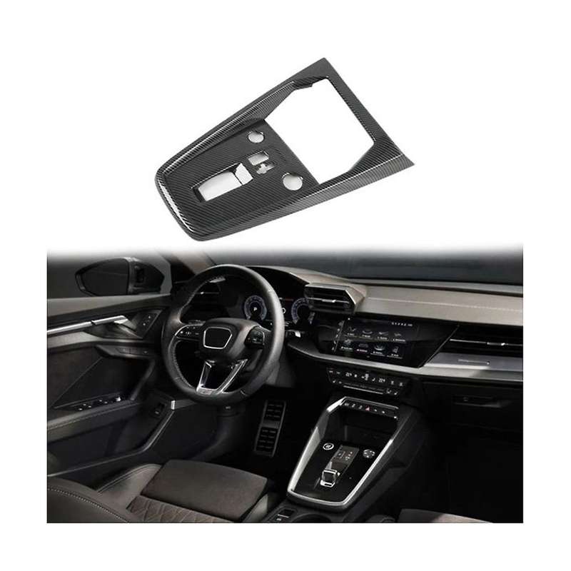 for A3l 2021 Carbon Fiber Abs Car Gear Shift Knob Panel Frame Cover Trim