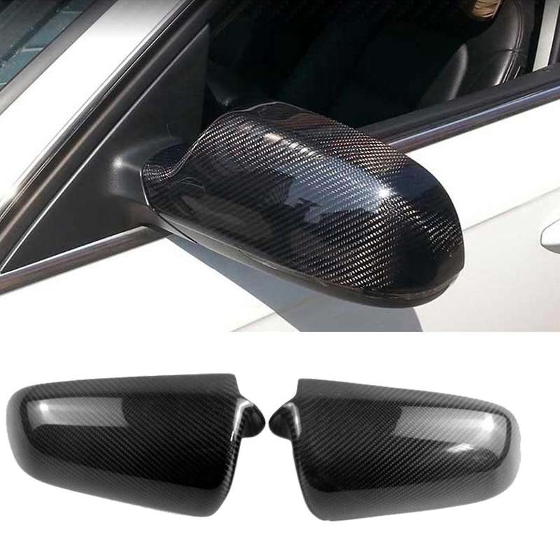 for A4 B7 A3 A6L S6 C6 2005-2008 Carbon Fiber Side Rear View Mirror Cover Trim Side Wing Mirror Caps
