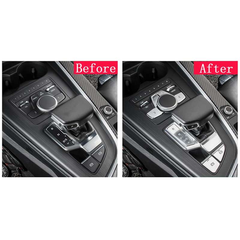 for A5 A4 B9 2017 2018 Chrome ABS Central Control Gear Shift Panel Cover Decoration Trim Interior Ca