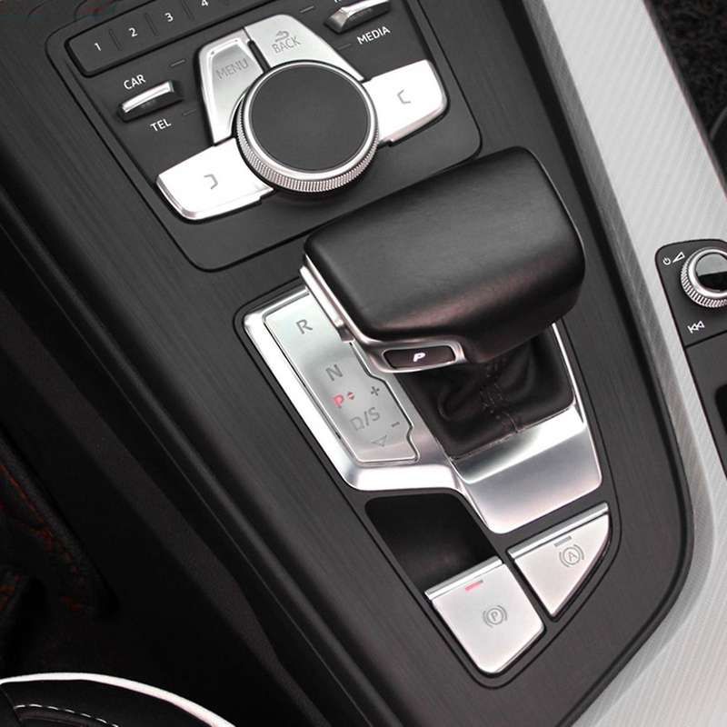 for A5 A4 B9 2017 2018 Chrome ABS Central Control Gear Shift Panel Cover Decoration Trim Interior Ca