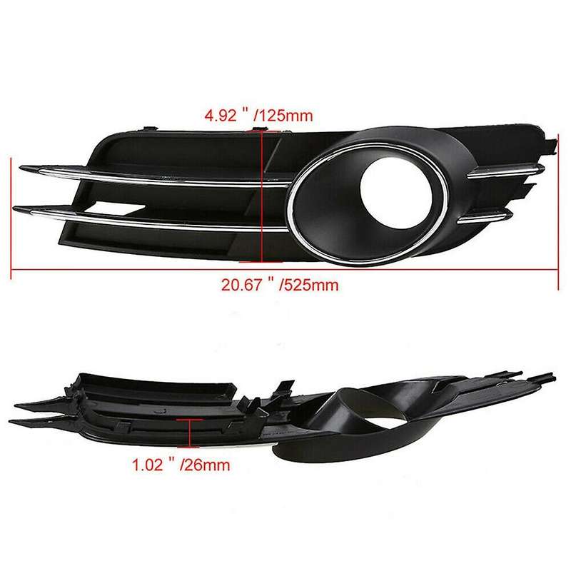 for  A6 A6L C7 Sedan 2011-2015 Front Lower Bumper Fog Light Lamp Grilles Grill Cover+ACC Lens Decora