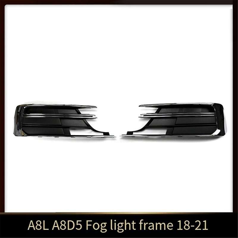for A8L A8 D5 2018-2021 Car ABS Plating Front Bumper Fog Light Lamp Cover