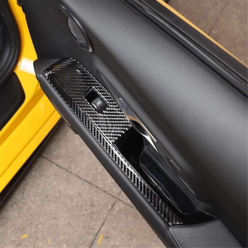 for A90 2019-2023 Soft Carbon Fiber Car Door Armrest Window Switch Panel Sticker Trim Accessories (