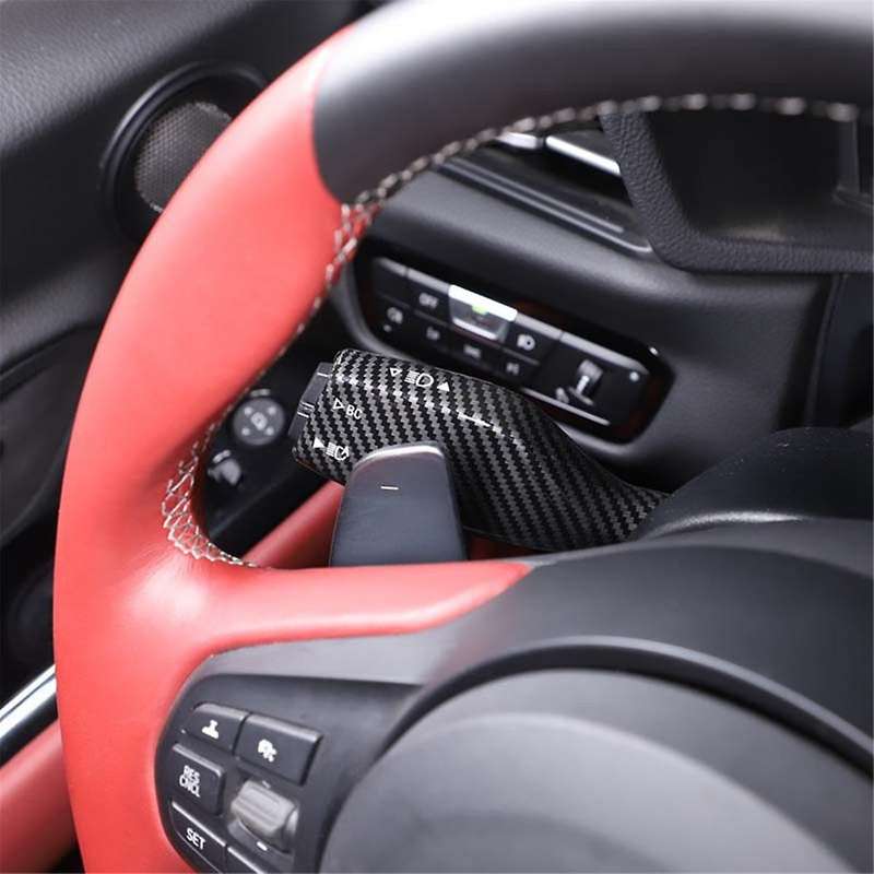 for A90 2019-2022 Car Wiper Control Turn Signal Lamp Lever Trim Cover Decoration (ABS Carbon Fiber )