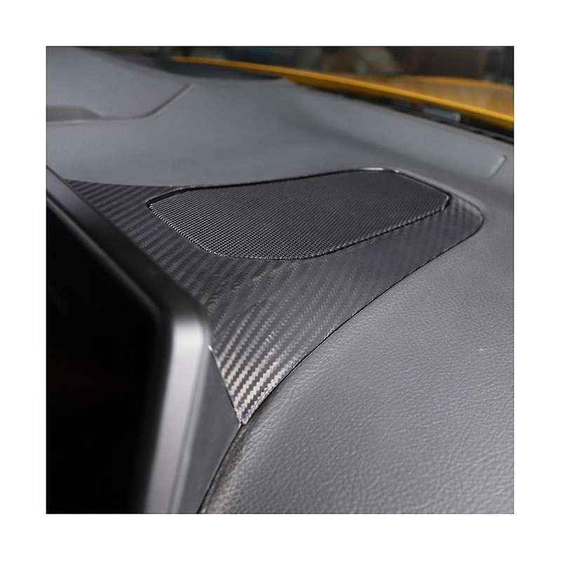 for A90 2019-2022 Dry Carbon Fiber Car Dashboard Horn Frame Cover Trim Sticker Accessories