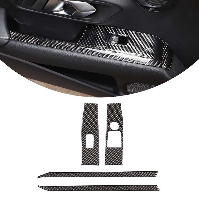 for A90 2019-2023 Soft Carbon Fiber Car Door Armrest Window Switch Panel Sticker Trim Accessories (R