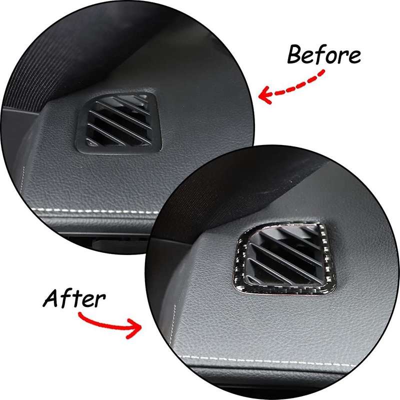 for A90 2019-2023 Soft Carbon Fiber Center Control Dashboard Side Air Outlet Cover Sticker Interior