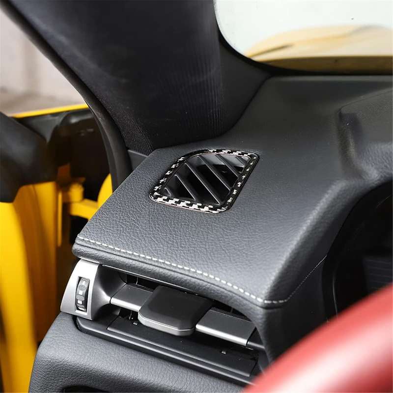 for A90 2019-2023 Soft Carbon Fiber Center Control Dashboard Side Air Outlet Cover Sticker Interior