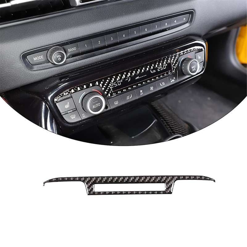 for A90 2019-2023 Soft Carbon Fiber Center Control Air Conditioner Switch Panel Sticker Trim Access