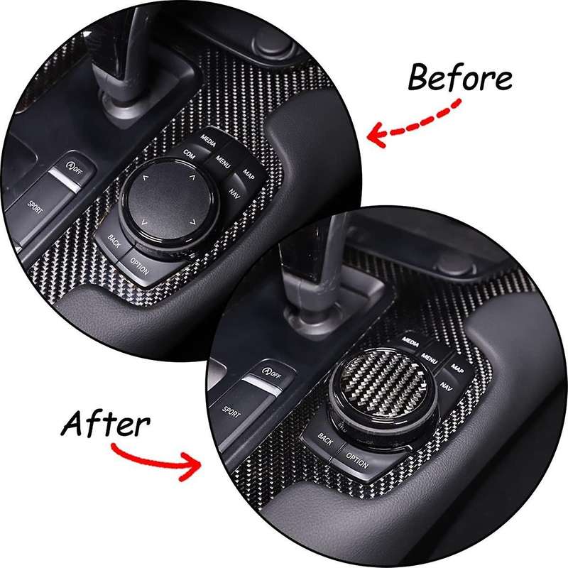 for A90 2019-2023 Soft Carbon Fiber Center Console Gear Shifter Multimedia Knob Button Panel Cover