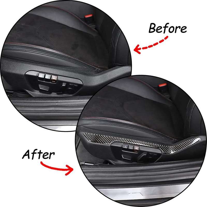 for A90 2019-2023 Soft Carbon Fiber Car Seat Adjustment Switch Cover Decorative Sticker Interior Tri