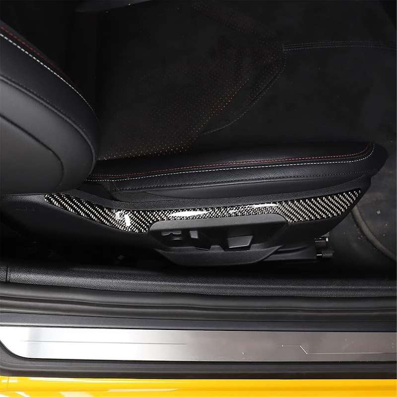 for A90 2019-2023 Soft Carbon Fiber Car Seat Adjustment Switch Cover Decorative Sticker Interior Tri