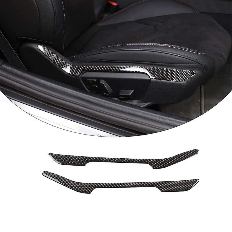 for A90 2019-2023 Soft Carbon Fiber Car Seat Adjustment Switch Cover Decorative Sticker Interior Tri