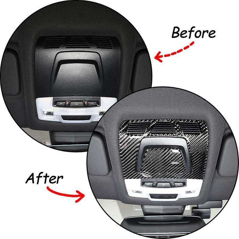 for A90 2019-2023 Soft Carbon Fiber Car Roof Reading Light Cover Panel Sticker Trim Interior Access