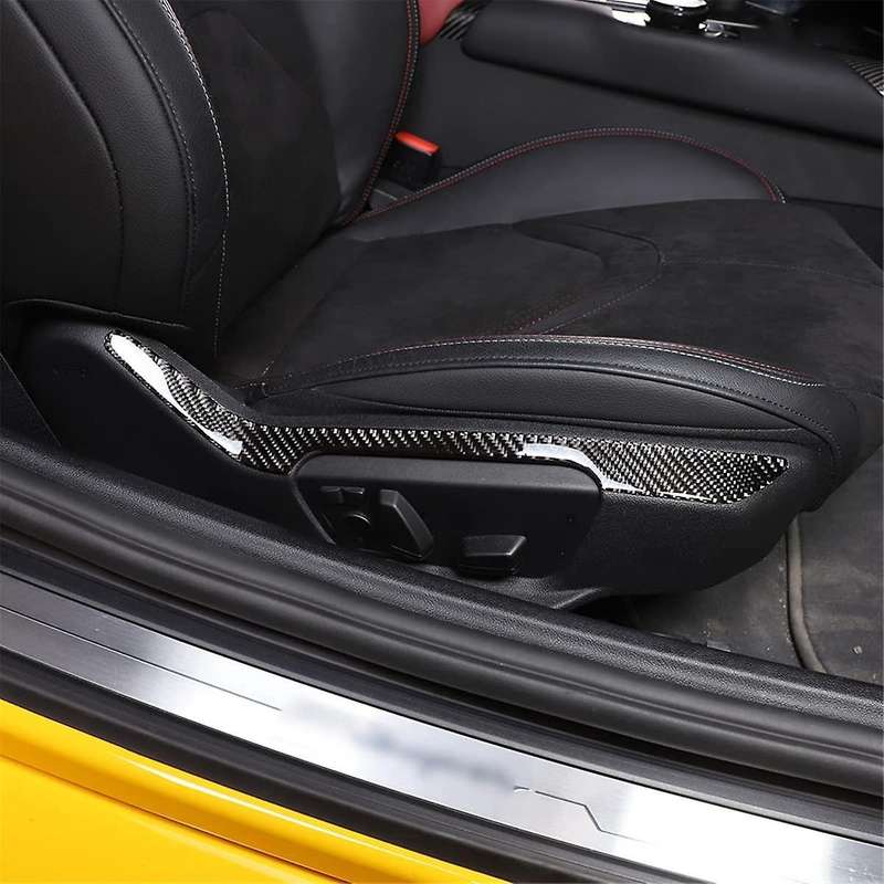 for A90 2019-2023 Soft Carbon Fiber Car Seat Adjustment Switch Cover Decorative Sticker Interior Tr