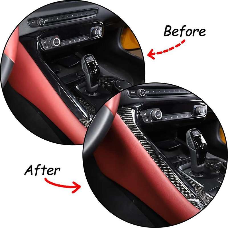 for A90 LHD 2019-2023 Soft Carbon Fiber Gear Shift Left Decorative Strip Sticker Trim Accessories